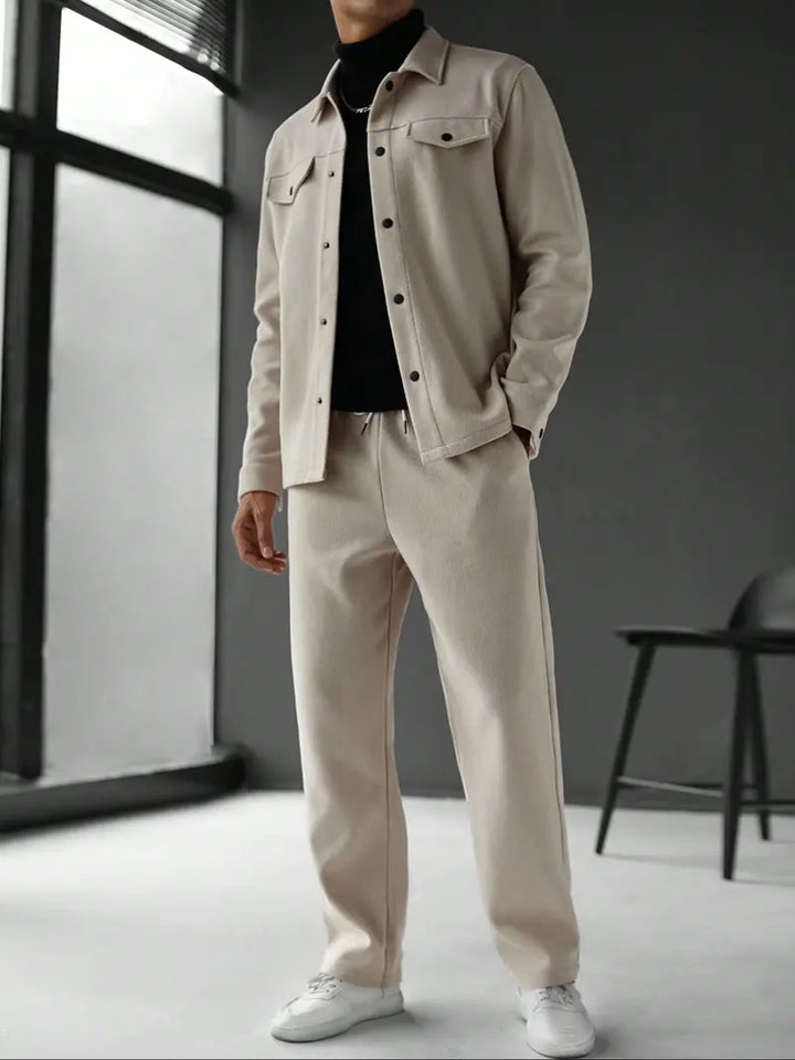 Men’s Casual Jacket and Pants Set Relaxed Fit Everyday Outfit