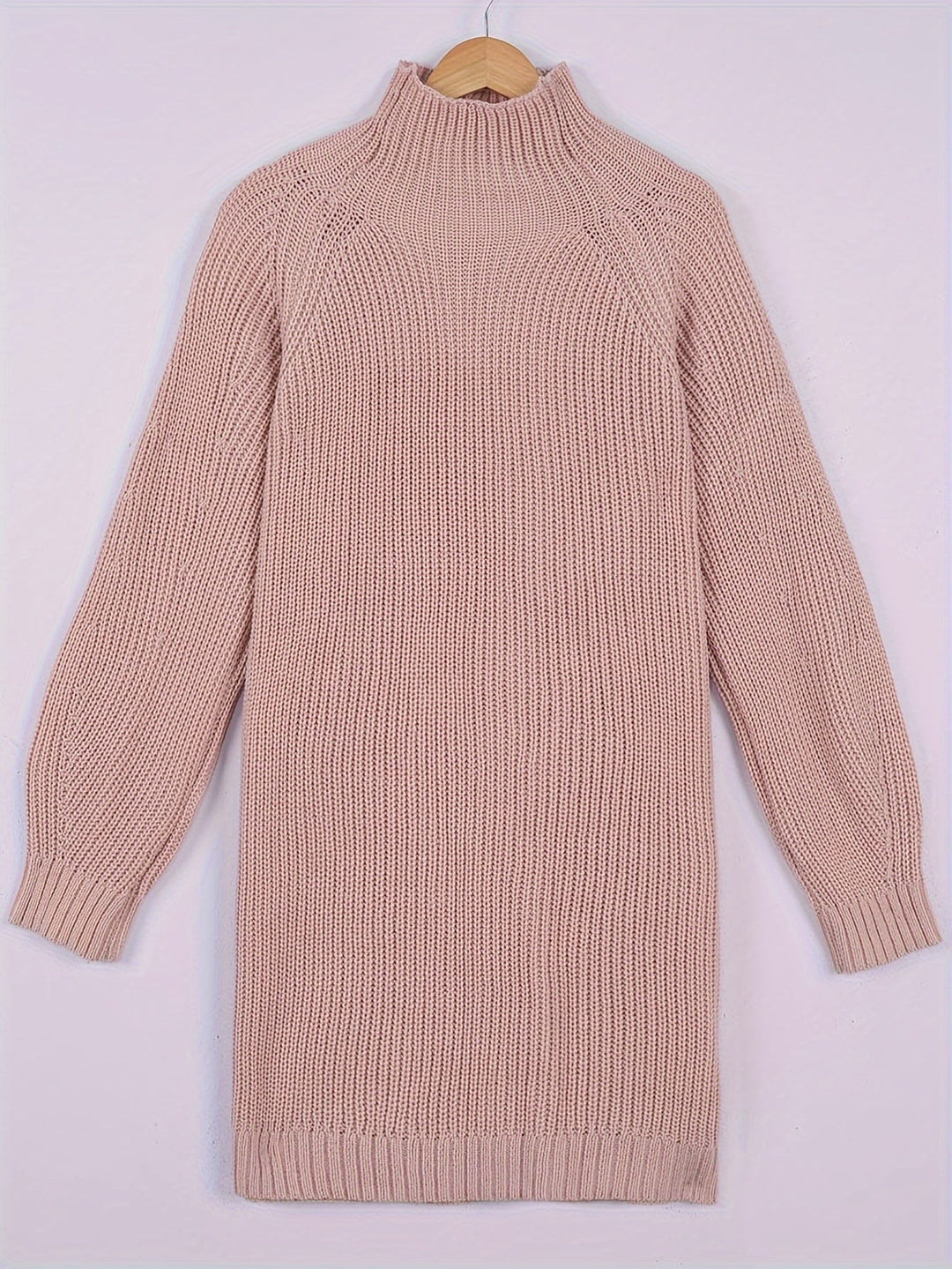 Verity | Cosy Half-Turtleneck Ribbed Dress