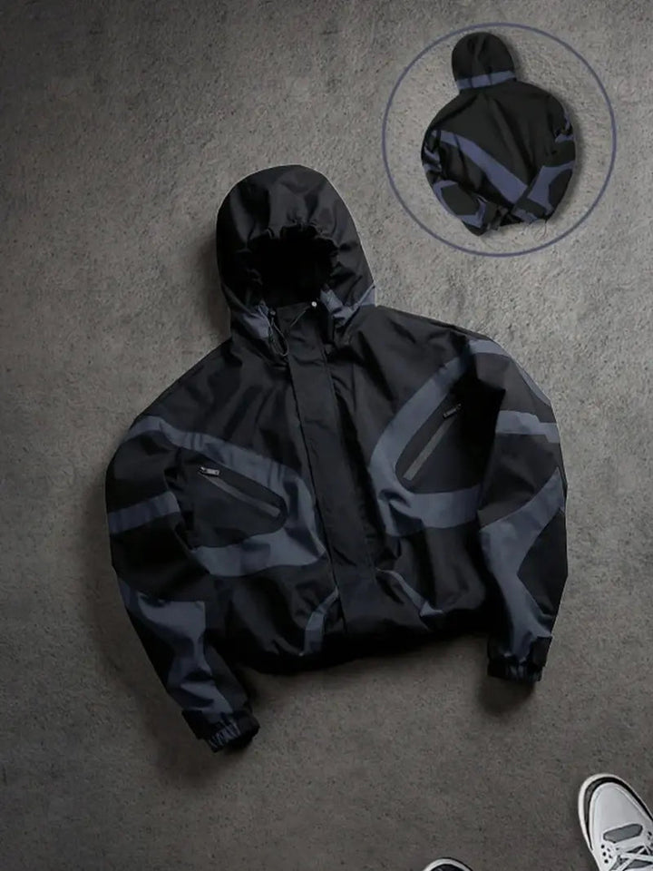Men’s Hooded Windbreaker Jacket Zip Up Outdoor Casual Coat