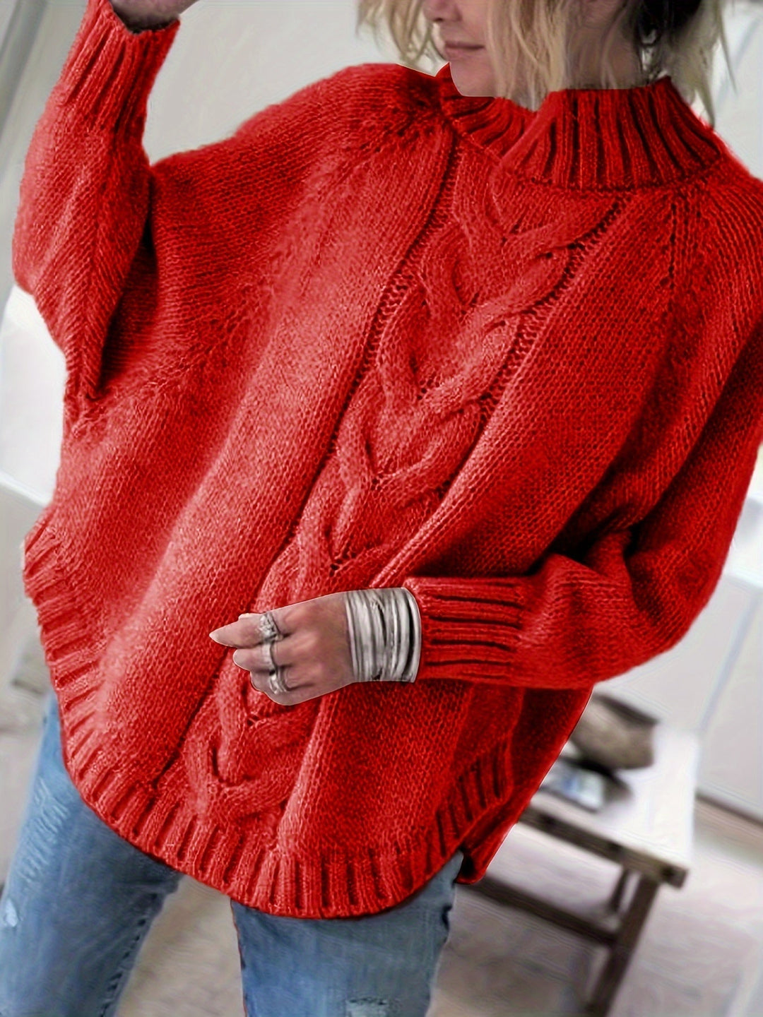 Gwendolyn | Cable-Knit High-Neck Sweater