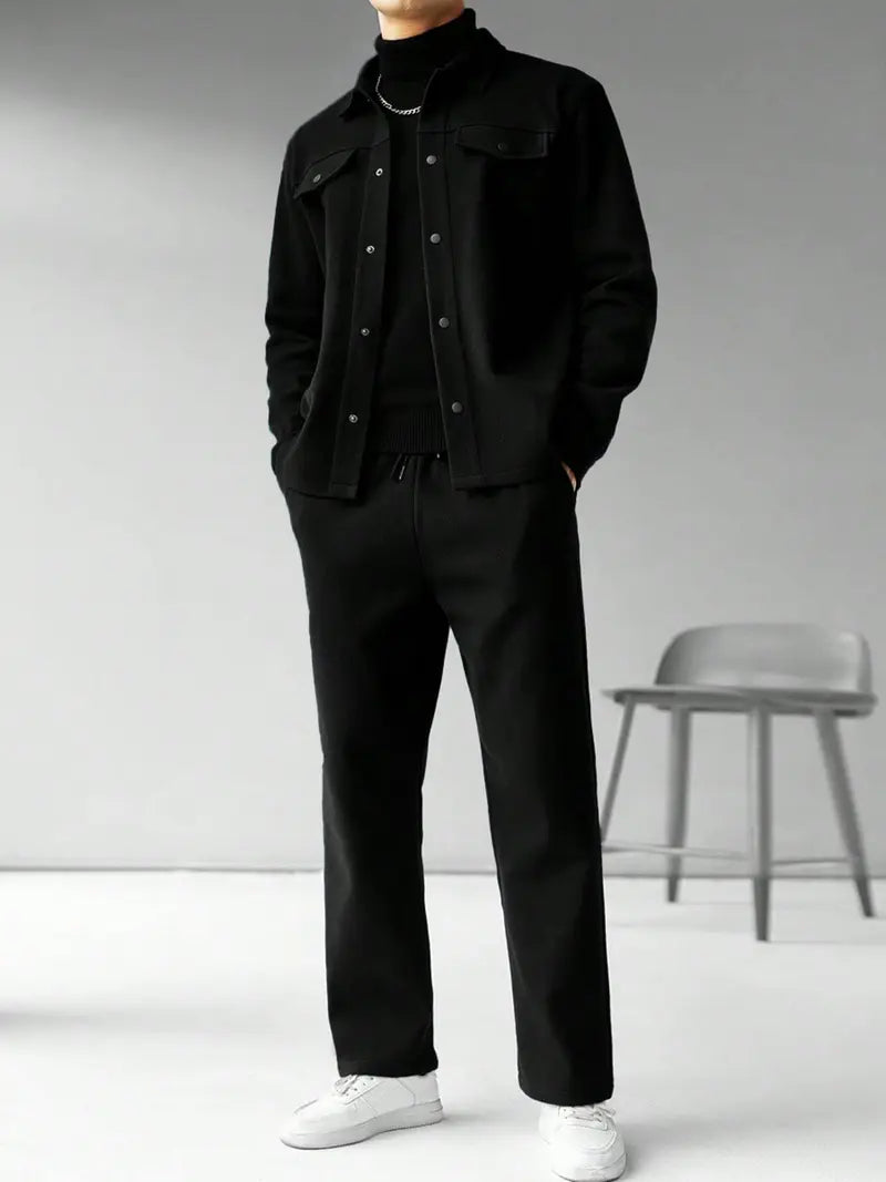 Men’s Casual Jacket and Pants Set Relaxed Fit Everyday Outfit