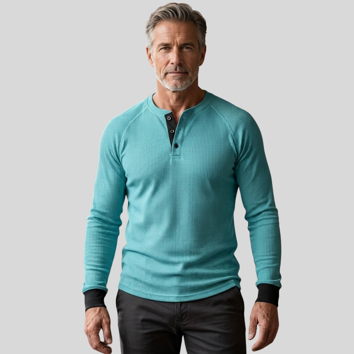 Men’s V Neck Shirt Long Sleeve Casual Everyday Wear Top