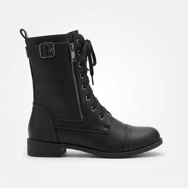Women's Lace-Up & Side Zipper Combat Ankle Boots