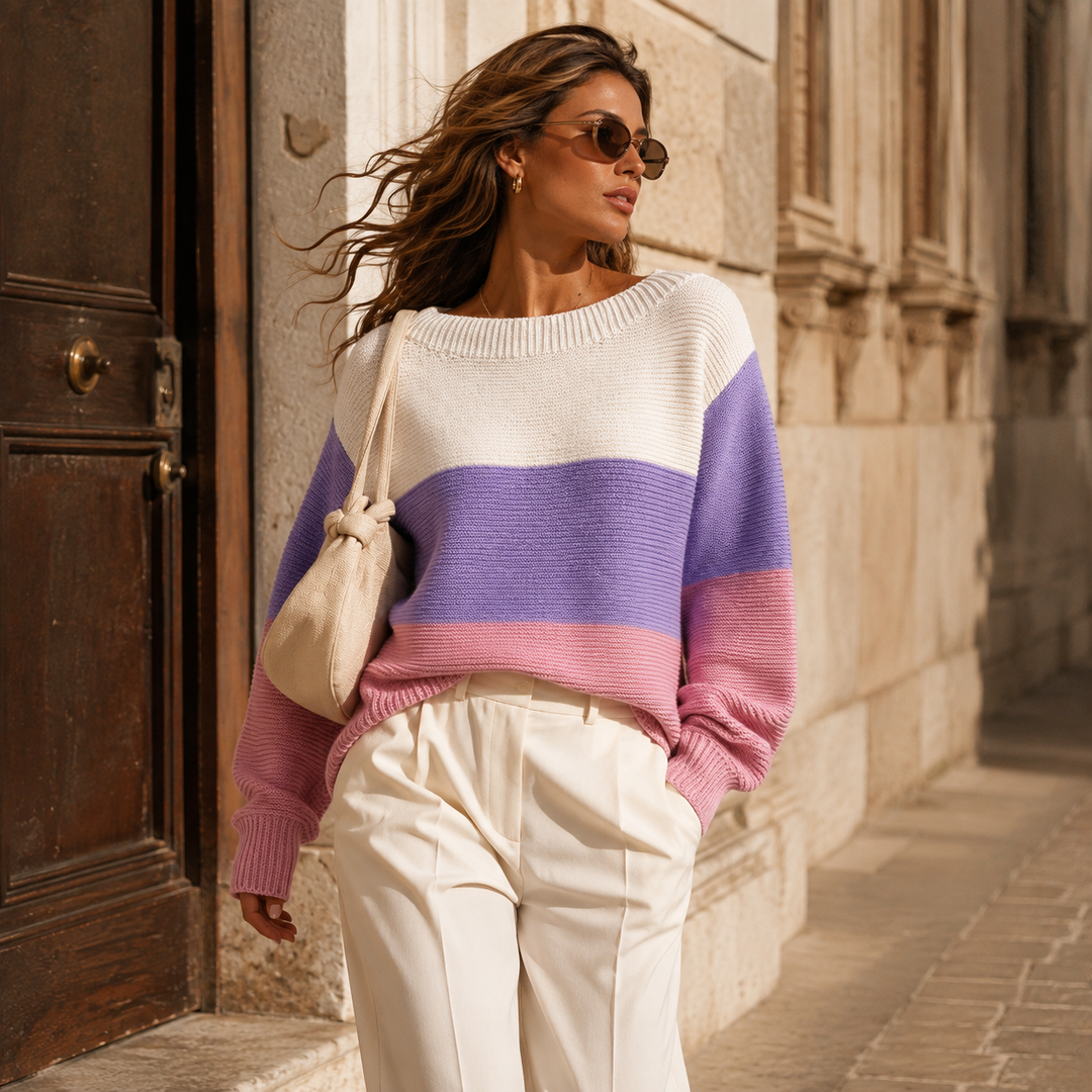 Women's Colour-Block Oversized Sweater