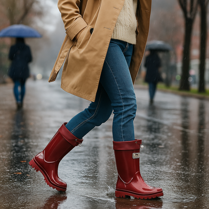 Women's Tall Rain Boots – Waterproof Adjustable Rubber Boots