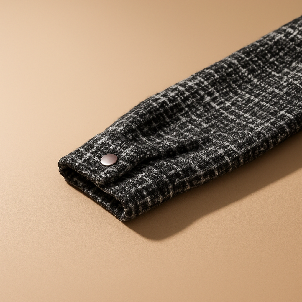 Men's Houndstooth Tweed Overshirt Relaxed Fit