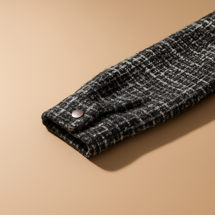 Men's Houndstooth Tweed Overshirt Relaxed Fit