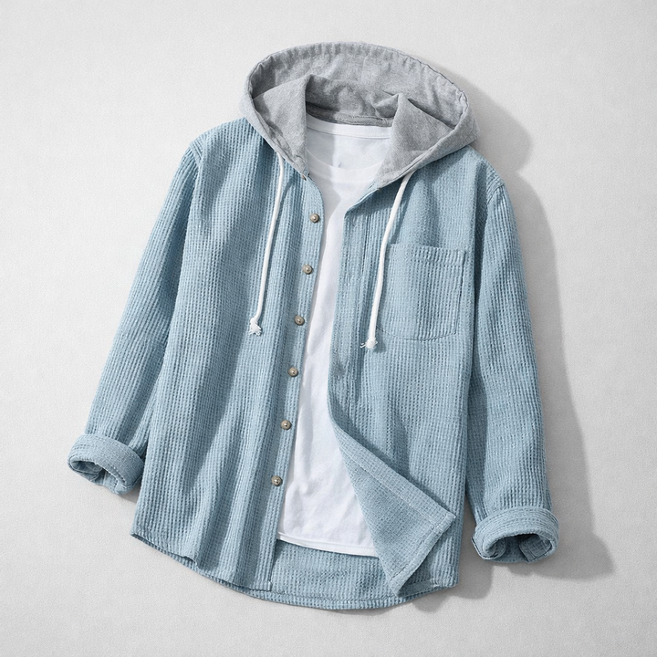 Men's Corduroy Overshirt Relaxed Fit Hooded Jacket