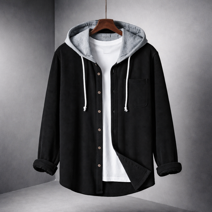 Men's Corduroy Overshirt Relaxed Fit Hooded Jacket