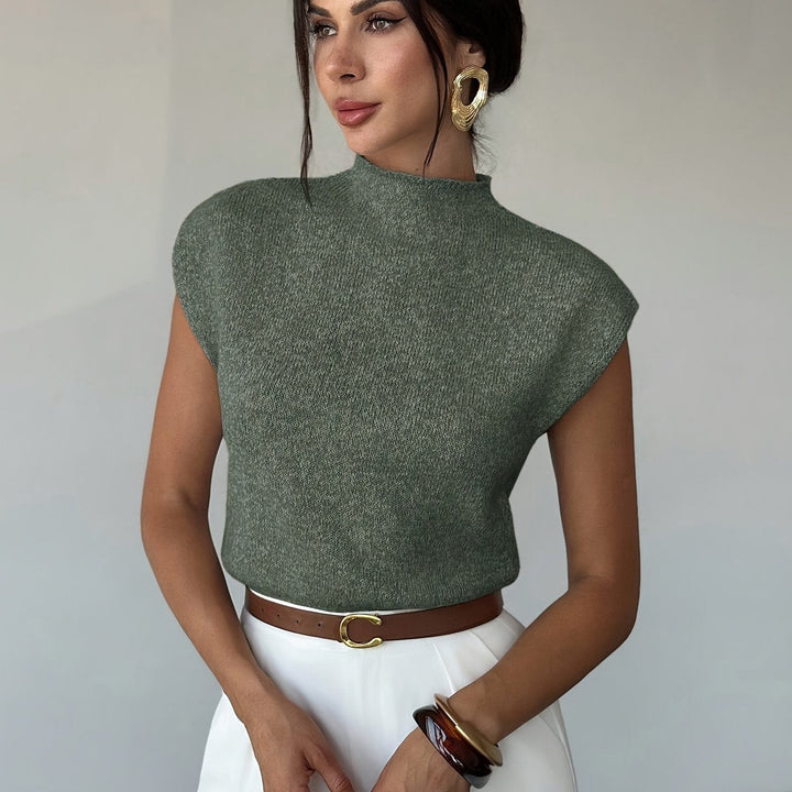 Claudia | Mock Neck Sleeveless Sweater Vest