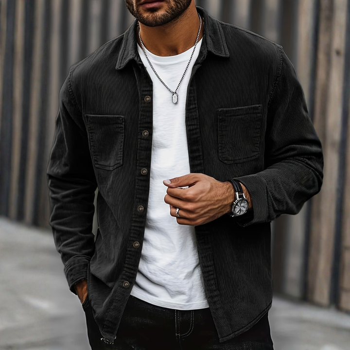 Men’s Corduroy Jacket Casual Button Up Overshirt Everyday Wear