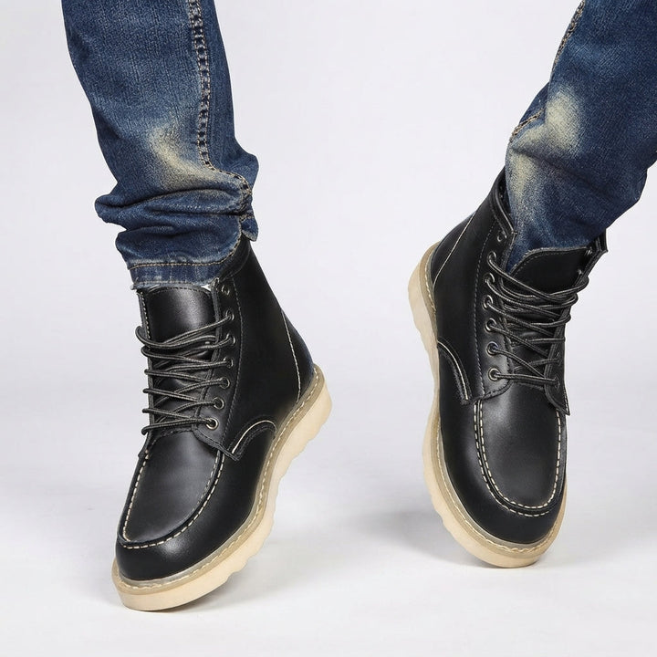 Men's Leather Lace-Up Ankle Boots