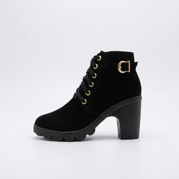 Women's Comfortable Heeled Platform Ankle Boots