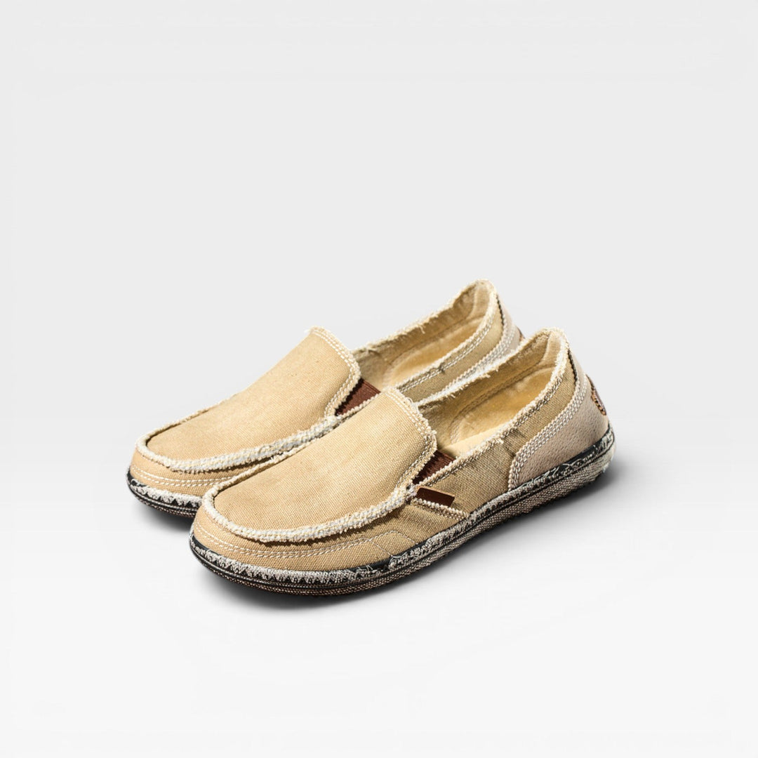 Men's Canvas Slip On Loafers – Casual Comfort Distressed Moccasin Shoes for Everyday Wear