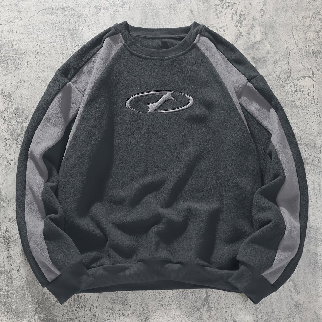 Men’s Color Block Sweatshirt Casual Long Sleeve Crew Neck Top