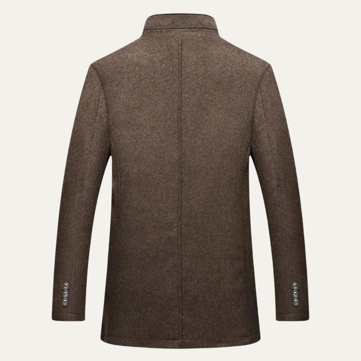 Men’s Stand Collar Coat Long Sleeve Button Front Casual Jacket