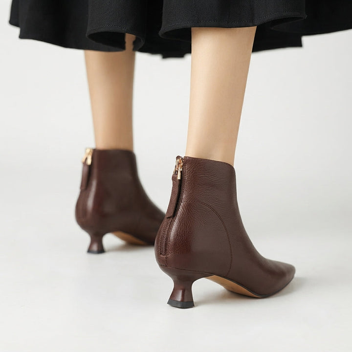 Women's Kitten Heel Pointed Toe Ankle Boots