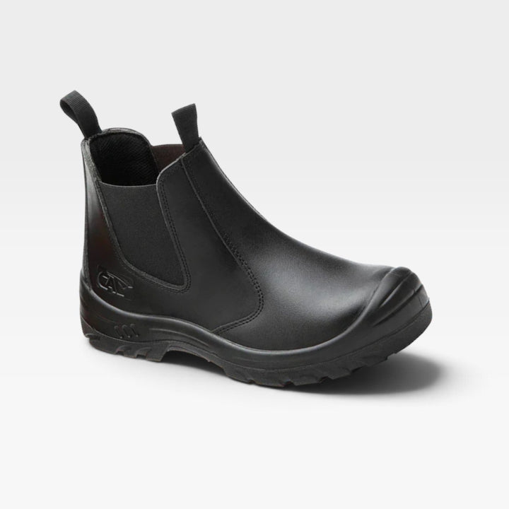 Men's Cowhide Leather Work Boots – Reinforced Toe Slip On Boots