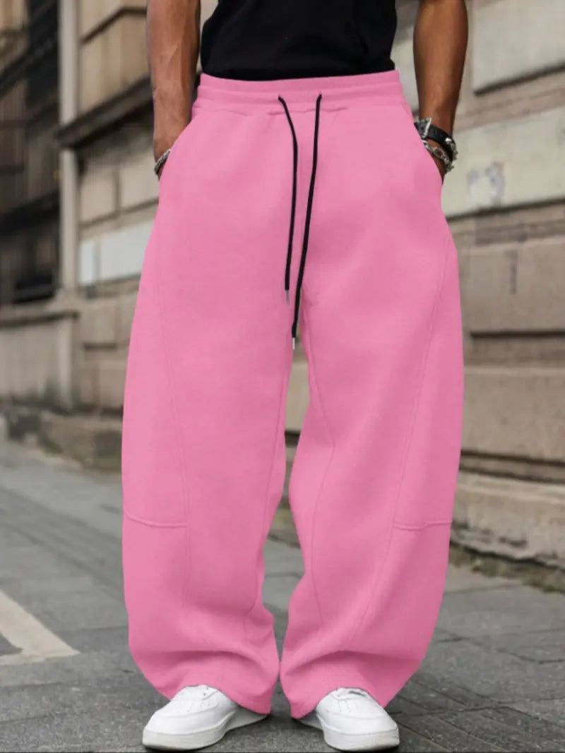 Men’s Casual Jogger Pants Loose Fit Drawstring Waist Everyday Trousers