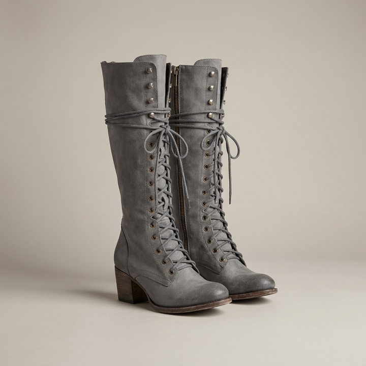 Women’s Knee High Boots Lace Up Long Boots Casual Footwear