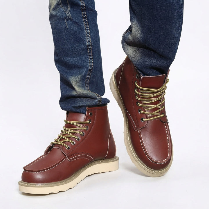 Men's Leather Lace-Up Ankle Boots