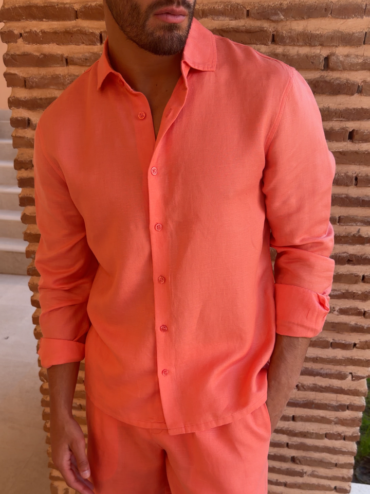Men’s Casual Long Sleeve Shirt Button Collar Everyday Summer Top