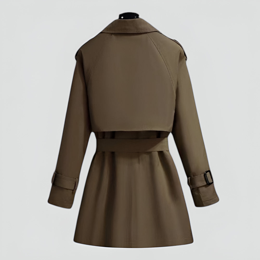 Women’s Trench Coat Double Breasted Long Coat Casual Outerwear