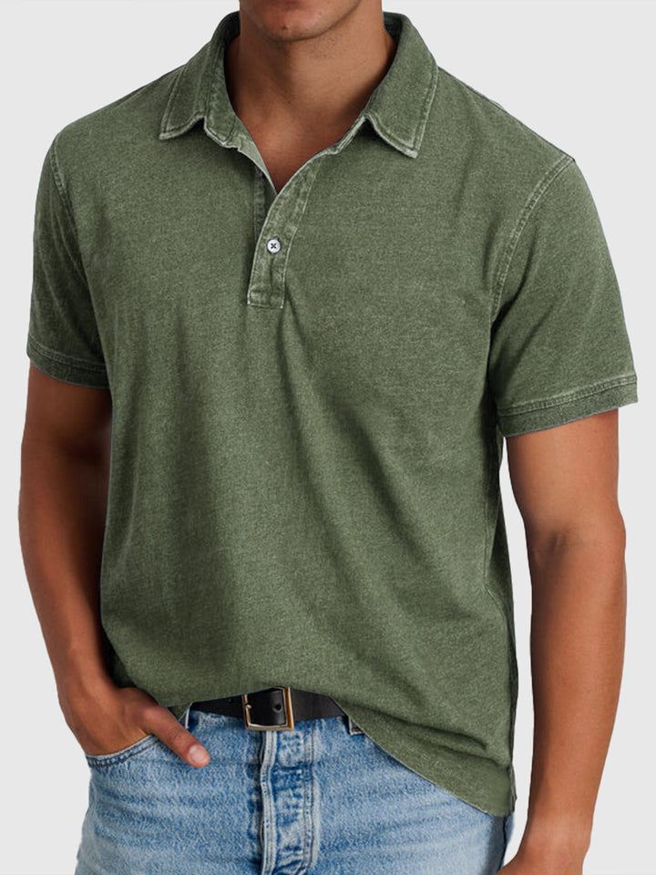 Men’s Polo Shirt Short Sleeve Casual Button Collar Everyday Top