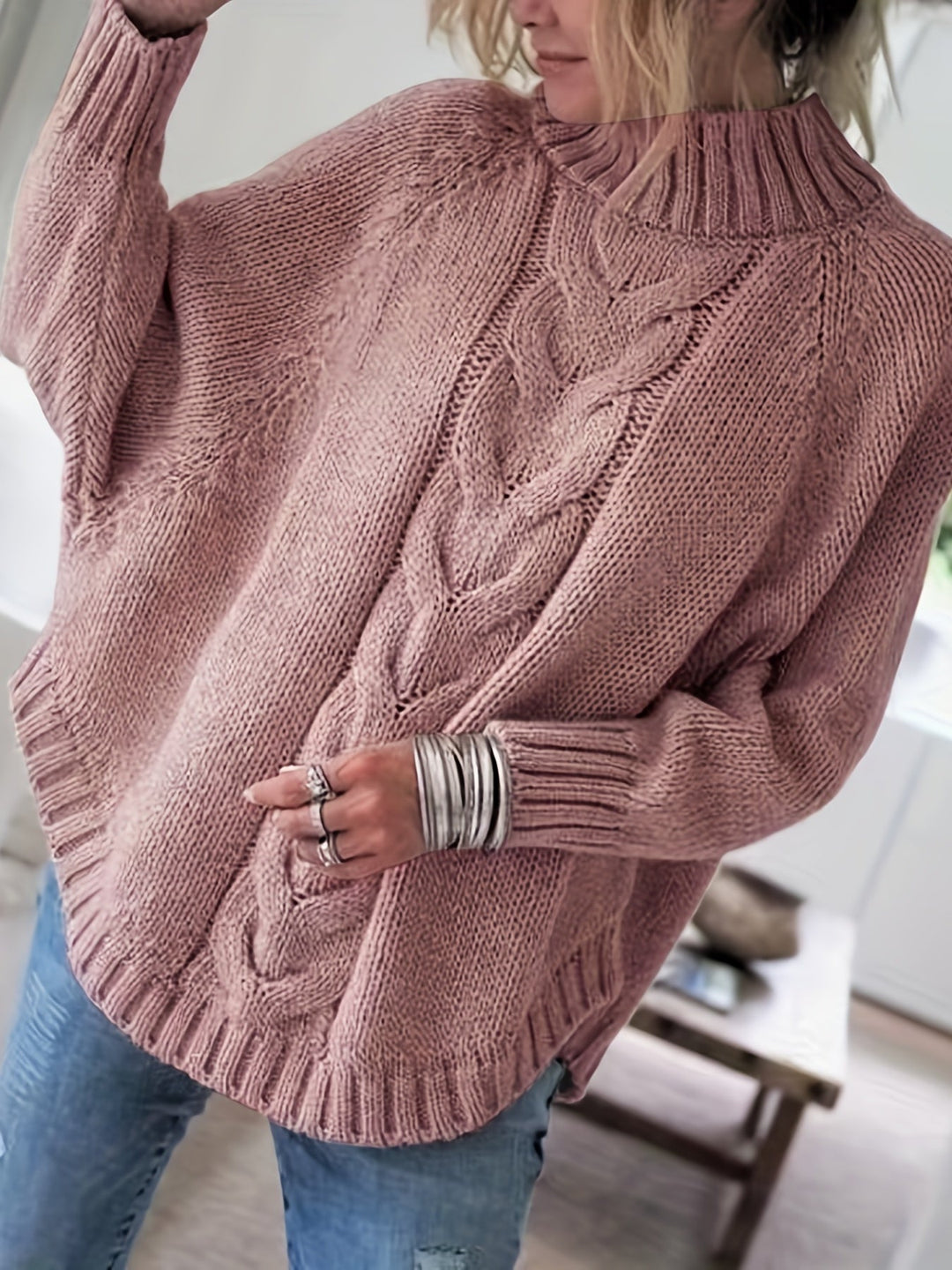 Gwendolyn | Cable-Knit High-Neck Sweater