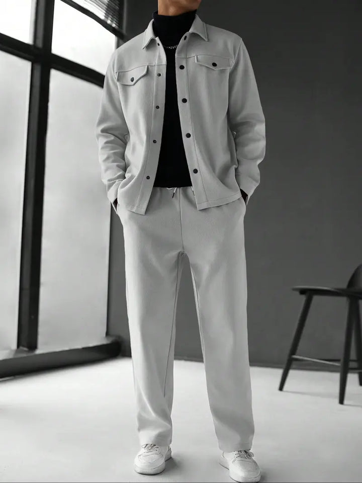 Men’s Casual Jacket and Pants Set Relaxed Fit Everyday Outfit