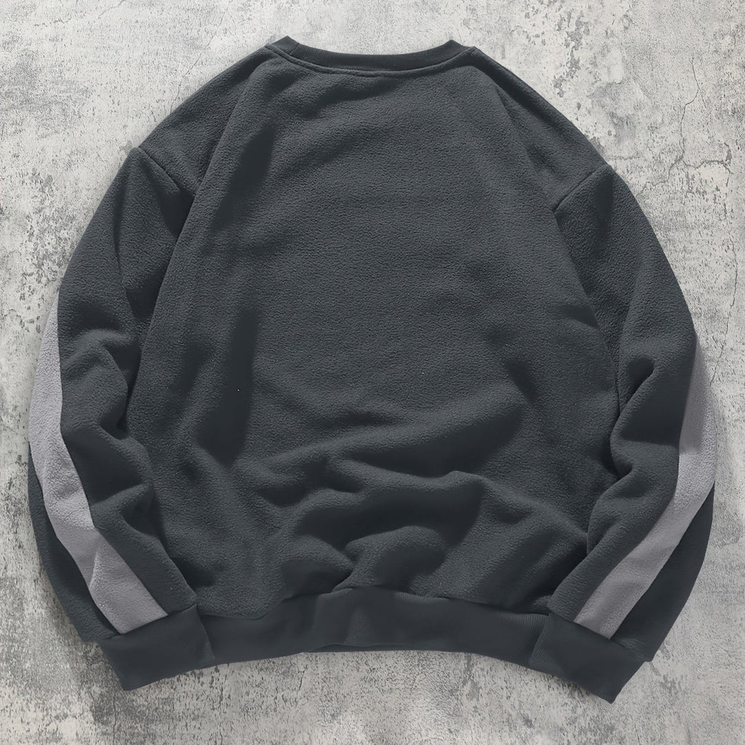 Men’s Color Block Sweatshirt Casual Long Sleeve Crew Neck Top