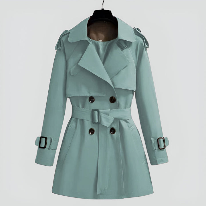 Women’s Trench Coat Double Breasted Long Coat Casual Outerwear