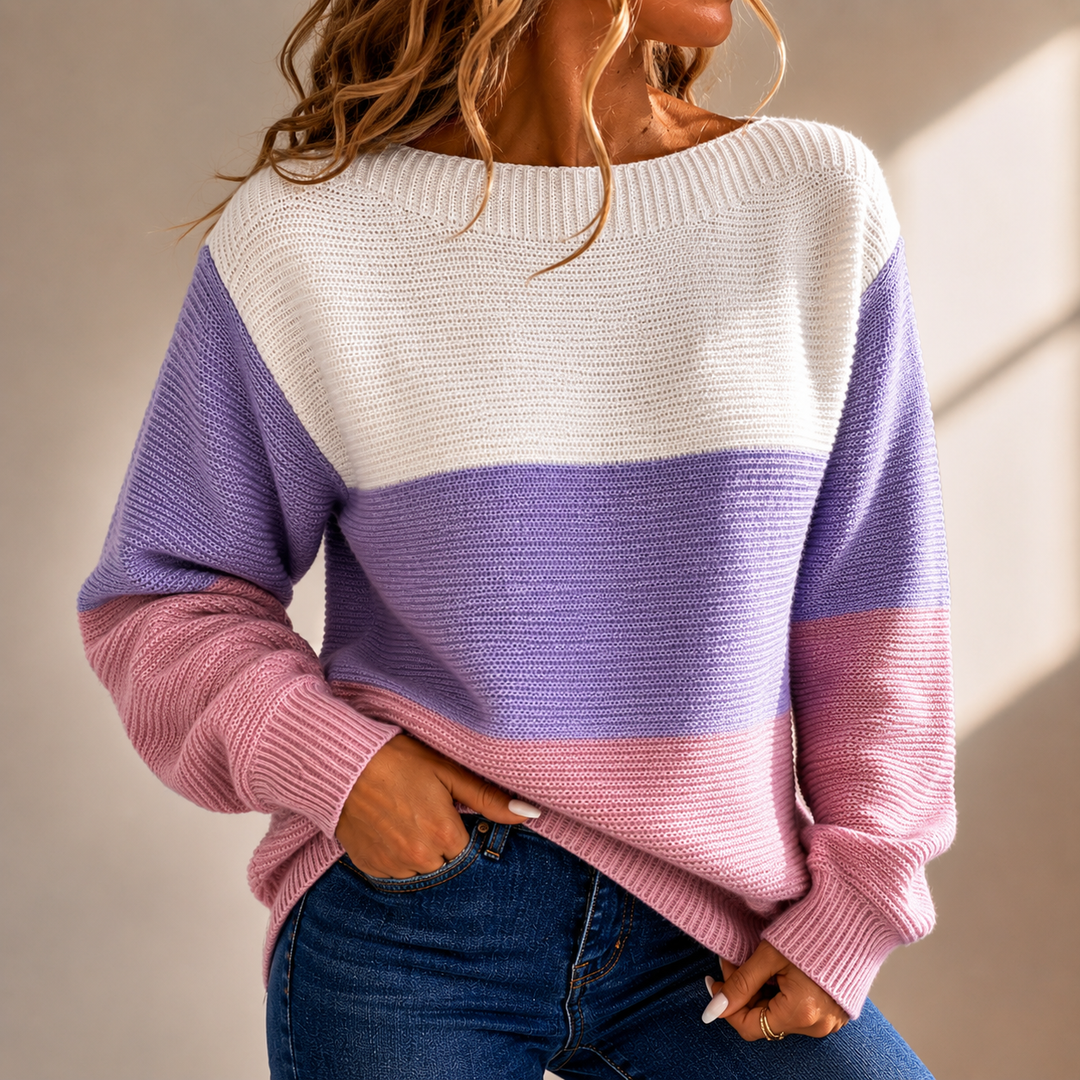 Women's Colour-Block Oversized Sweater