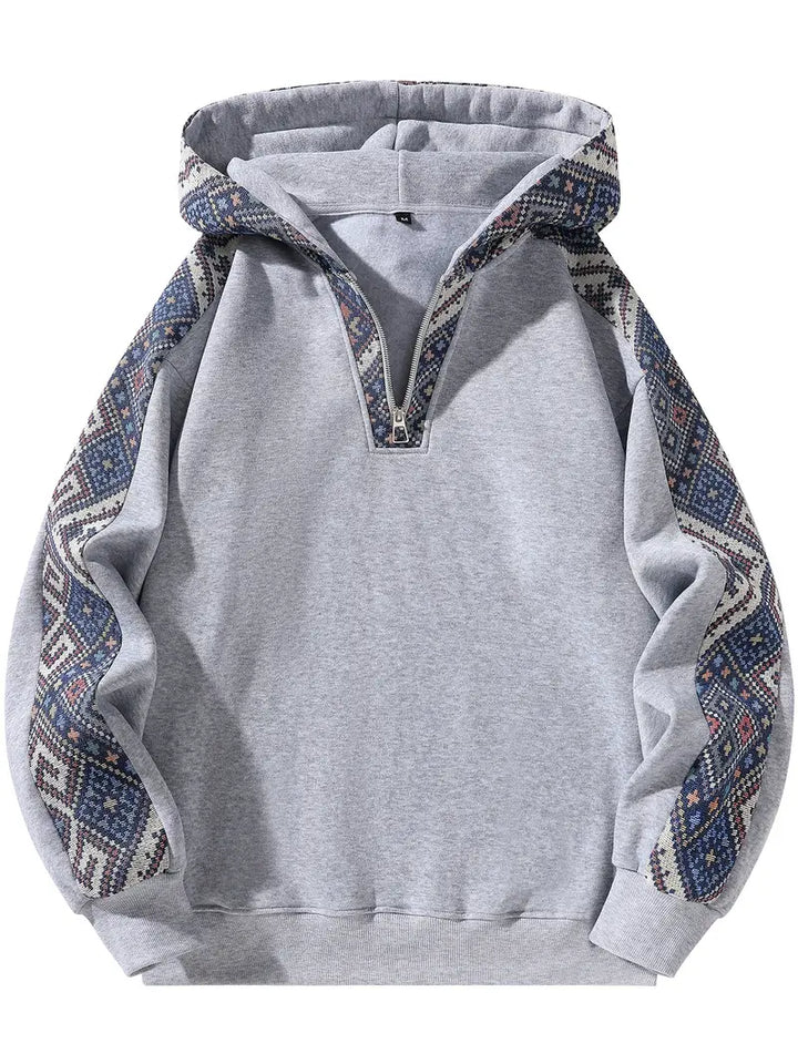 Unisex Hooded Sweatshirt Half Zip Casual Streetwear Pullover Top