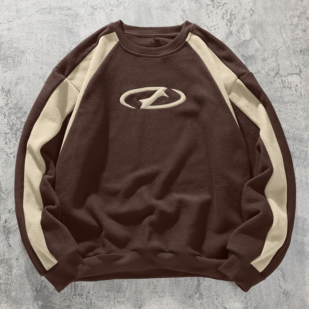 Men’s Color Block Sweatshirt Casual Long Sleeve Crew Neck Top