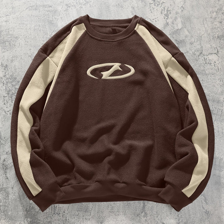 Men’s Color Block Sweatshirt Casual Long Sleeve Crew Neck Top