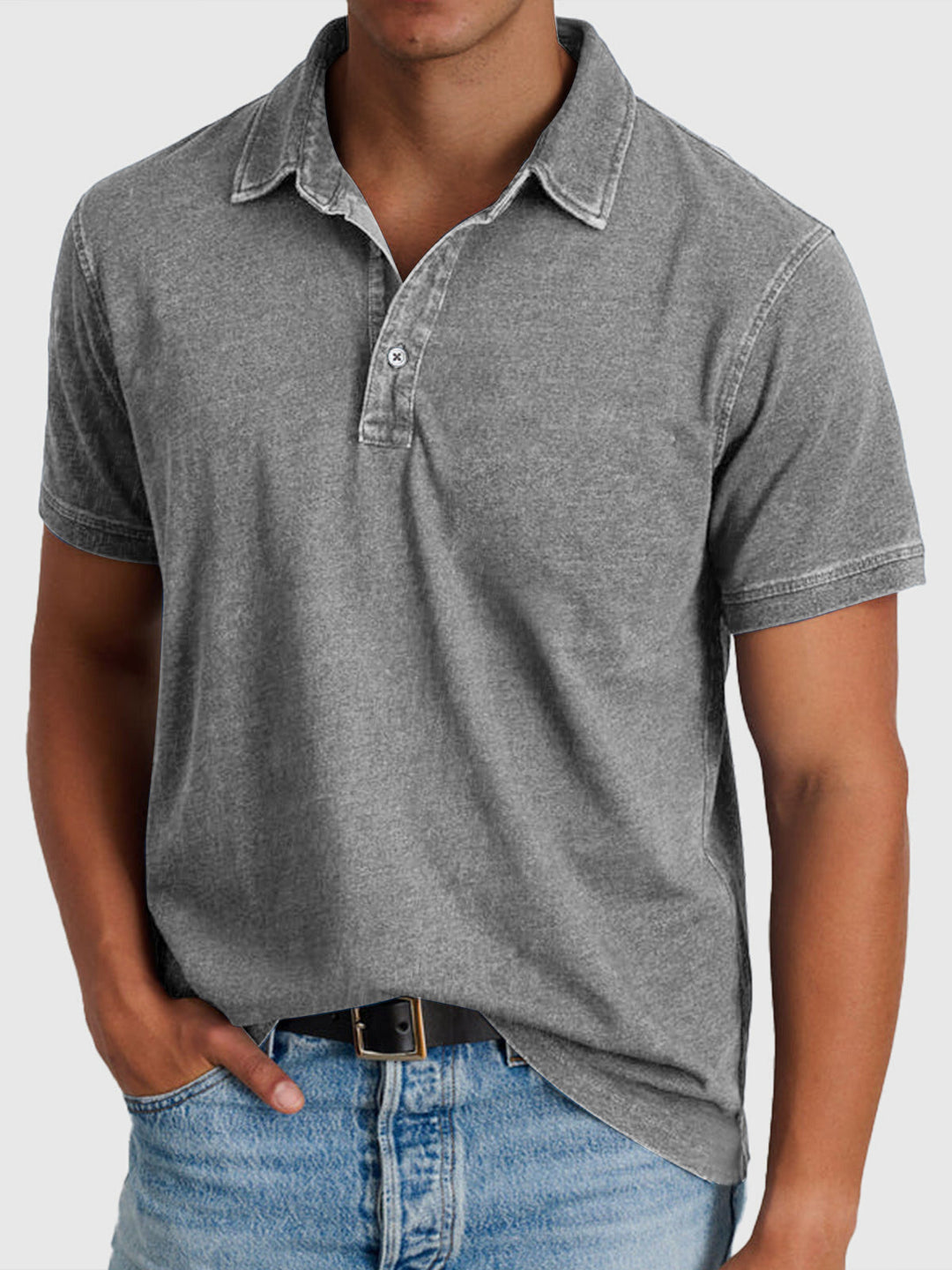 Men’s Polo Shirt Short Sleeve Casual Button Collar Everyday Top