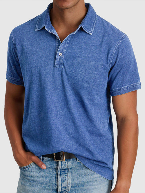 Men’s Polo Shirt Short Sleeve Casual Button Collar Everyday Top
