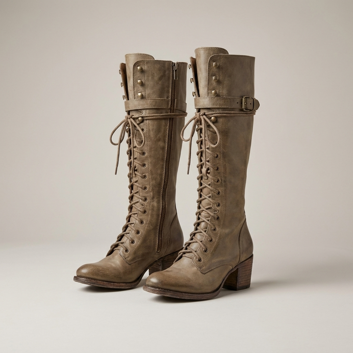 Women’s Knee High Boots Lace Up Long Boots Casual Footwear