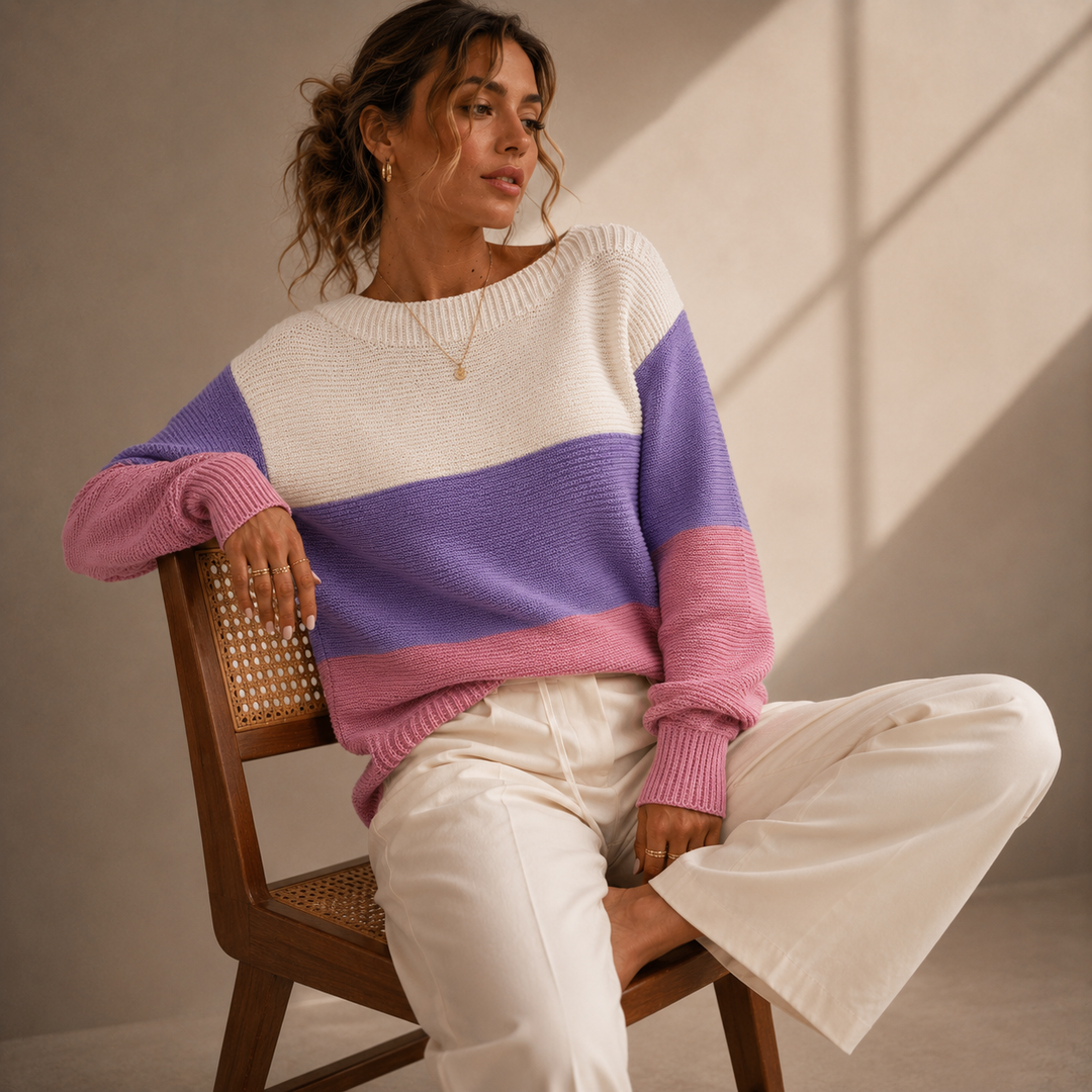 Women's Colour-Block Oversized Sweater