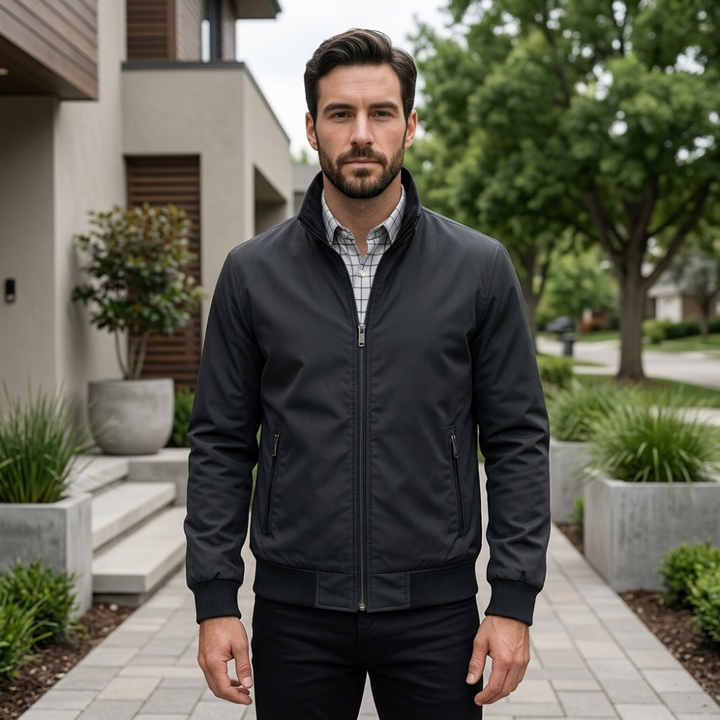 Men’s Zip Up Jacket Stand Collar Casual Everyday Jacket