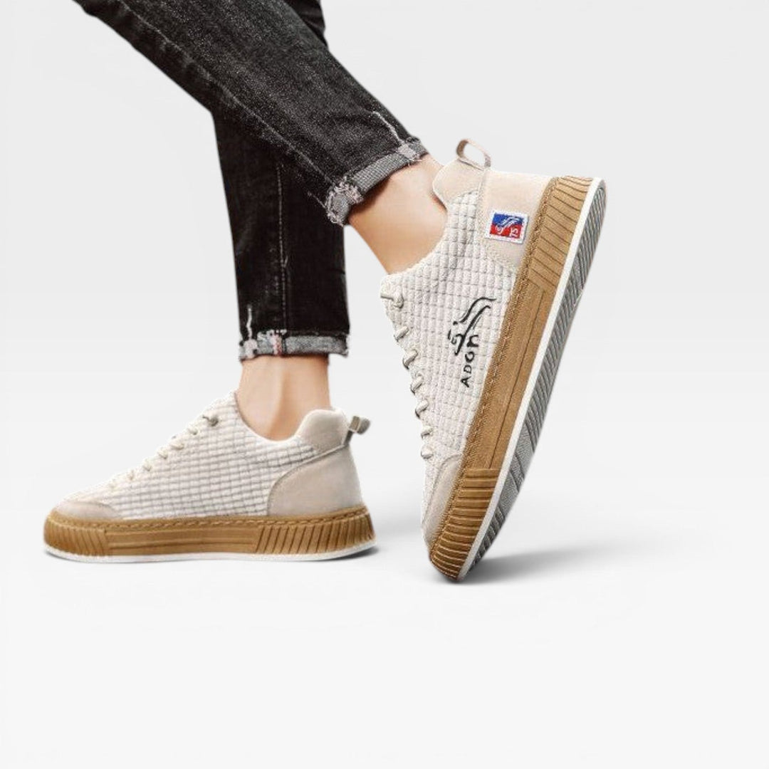 Men's Casual Textured Sneakers – Lace Up Low Top Skate Style Trainers for Everyday Wear