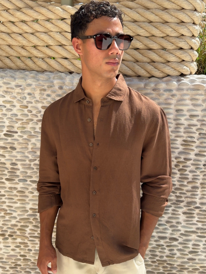 Men’s Casual Long Sleeve Shirt Button Collar Everyday Summer Top