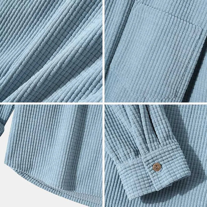 Men's Corduroy Overshirt Relaxed Fit Hooded Jacket