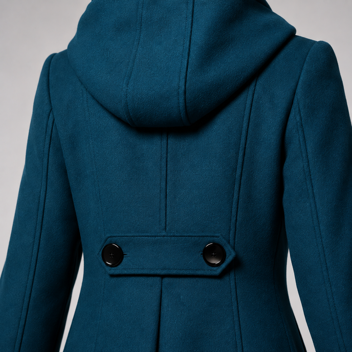 Women's Wool-Blend Coat A-Line Hooded