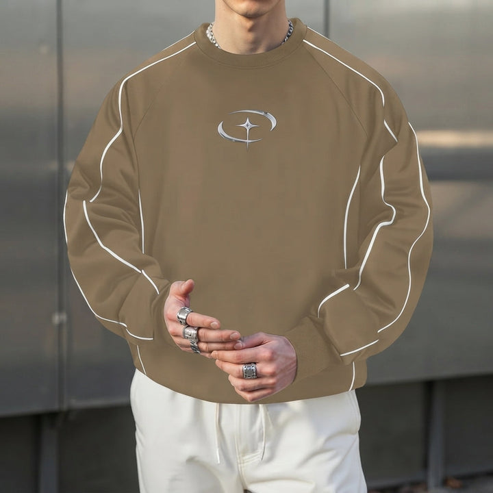 Men’s Crew Neck Sweatshirt Casual Pullover Long Sleeve Top