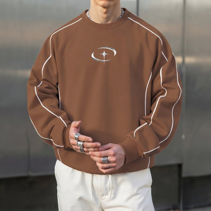 Men’s Crew Neck Sweatshirt Casual Pullover Long Sleeve Top