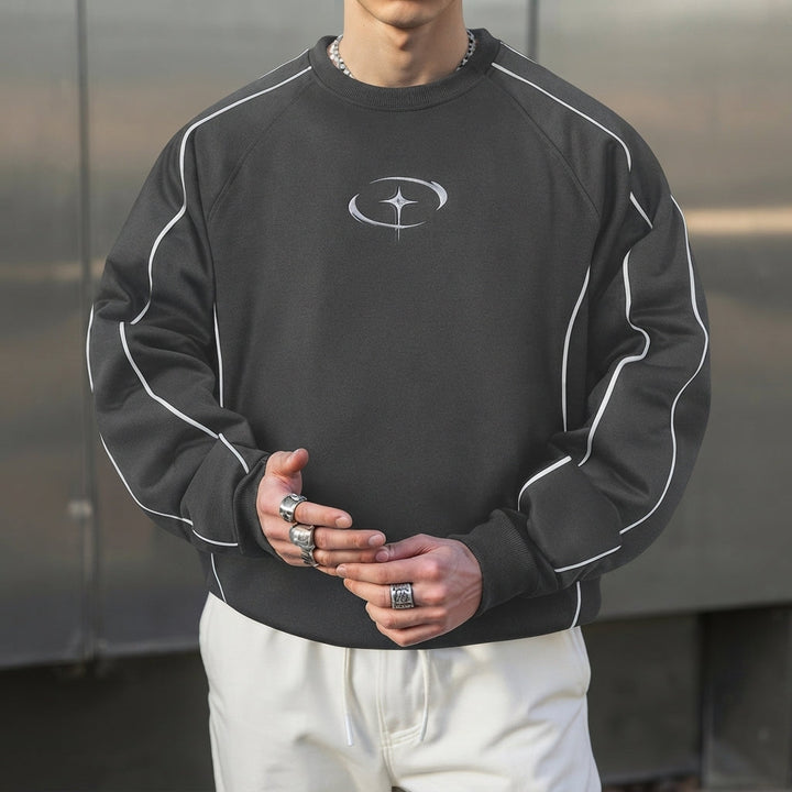 Men’s Crew Neck Sweatshirt Casual Pullover Long Sleeve Top