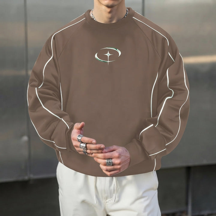 Men’s Crew Neck Sweatshirt Casual Pullover Long Sleeve Top