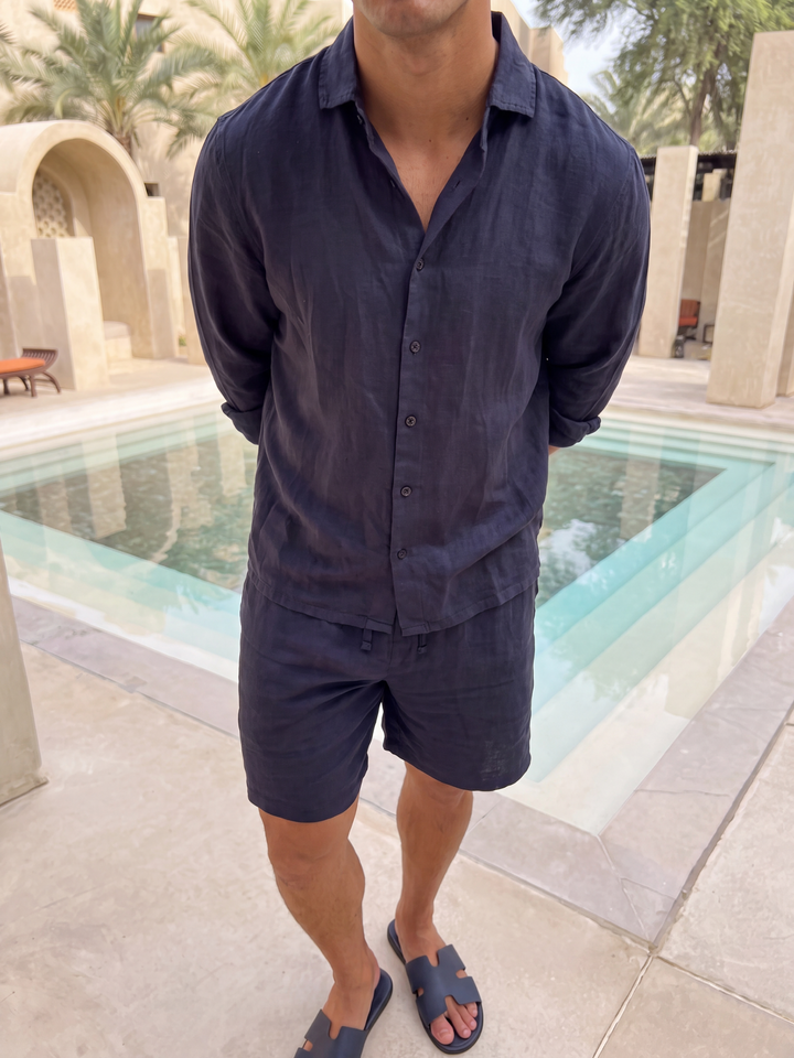 Men’s Casual Long Sleeve Shirt Button Collar Everyday Summer Top